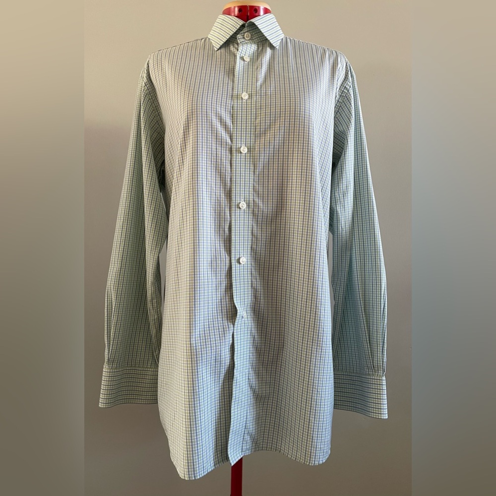 ETON - %100 cotton checkered pattern dress shirt Size 41 (16” neck)